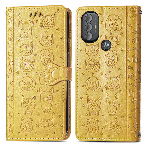 Coque Portefeuille Motif Fantaisie Livre Cuir Etui Clapet S03D pour Motorola Moto G Play (2023) Jaune