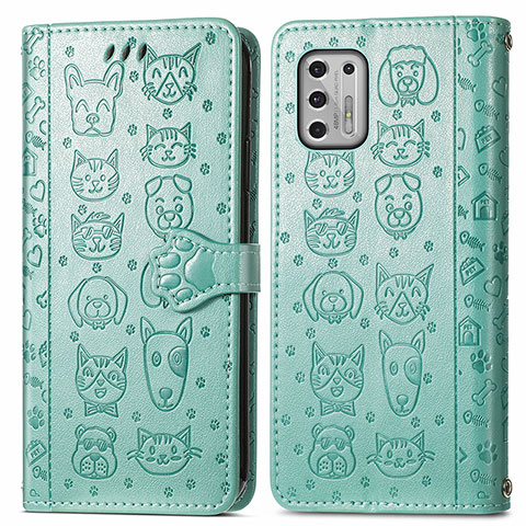 Coque Portefeuille Motif Fantaisie Livre Cuir Etui Clapet S03D pour Motorola Moto G Stylus (2021) Vert