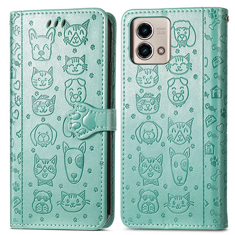 Coque Portefeuille Motif Fantaisie Livre Cuir Etui Clapet S03D pour Motorola Moto G Stylus (2023) 4G Vert