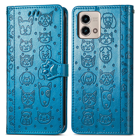 Coque Portefeuille Motif Fantaisie Livre Cuir Etui Clapet S03D pour Motorola Moto G Stylus (2023) 5G Bleu