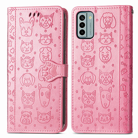 Coque Portefeuille Motif Fantaisie Livre Cuir Etui Clapet S03D pour Nokia G22 Rose