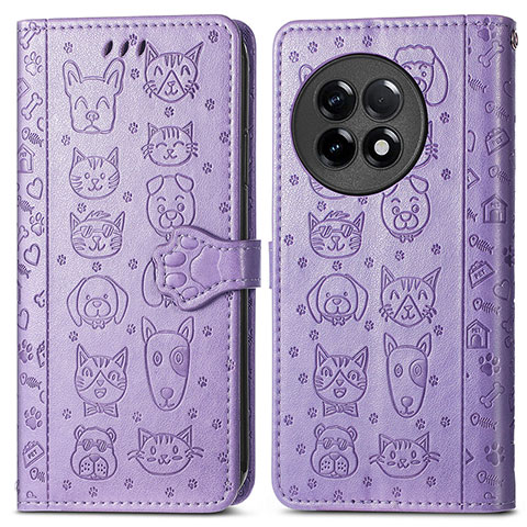 Coque Portefeuille Motif Fantaisie Livre Cuir Etui Clapet S03D pour OnePlus Ace 2 Pro 5G Violet