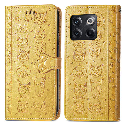 Coque Portefeuille Motif Fantaisie Livre Cuir Etui Clapet S03D pour OnePlus Ace Pro 5G Jaune