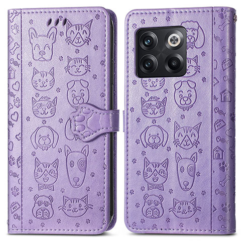 Coque Portefeuille Motif Fantaisie Livre Cuir Etui Clapet S03D pour OnePlus Ace Pro 5G Violet