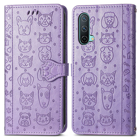 Coque Portefeuille Motif Fantaisie Livre Cuir Etui Clapet S03D pour OnePlus Nord CE 5G Violet