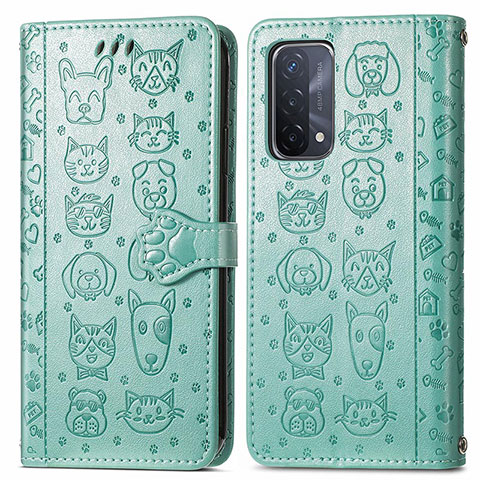 Coque Portefeuille Motif Fantaisie Livre Cuir Etui Clapet S03D pour OnePlus Nord N200 5G Vert