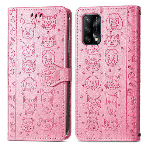 Coque Portefeuille Motif Fantaisie Livre Cuir Etui Clapet S03D pour Oppo A74 4G Rose