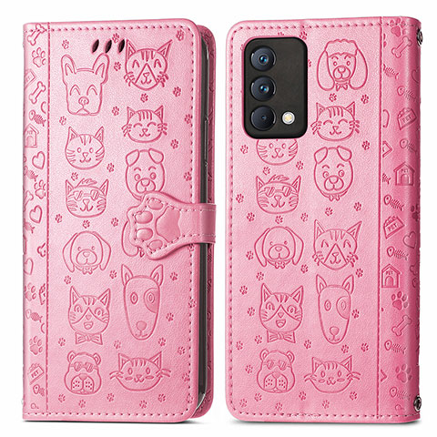 Coque Portefeuille Motif Fantaisie Livre Cuir Etui Clapet S03D pour Realme GT Master 5G Rose