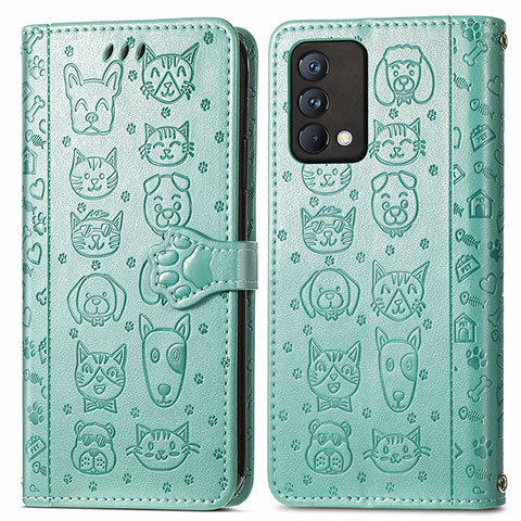 Coque Portefeuille Motif Fantaisie Livre Cuir Etui Clapet S03D pour Realme GT Master 5G Vert