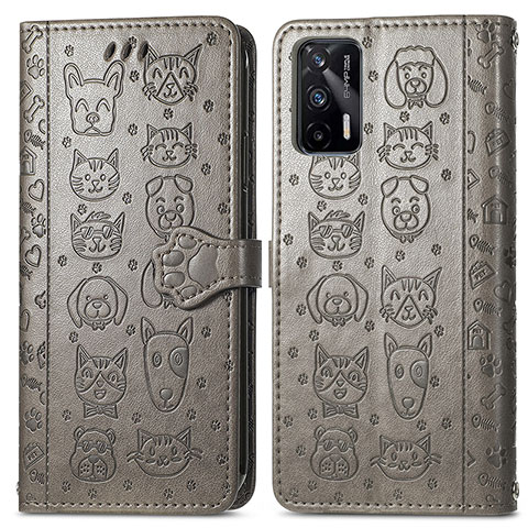 Coque Portefeuille Motif Fantaisie Livre Cuir Etui Clapet S03D pour Realme GT Neo 2T 5G Gris