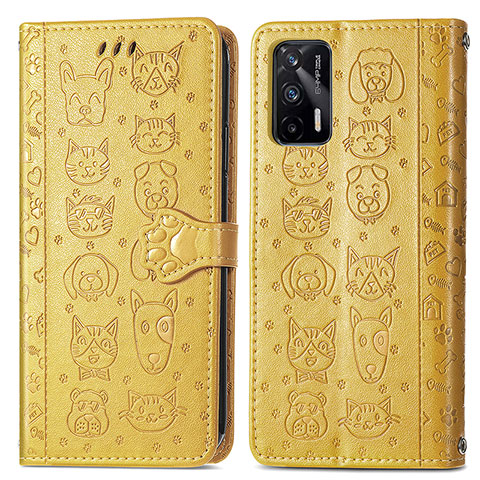 Coque Portefeuille Motif Fantaisie Livre Cuir Etui Clapet S03D pour Realme GT Neo 2T 5G Jaune