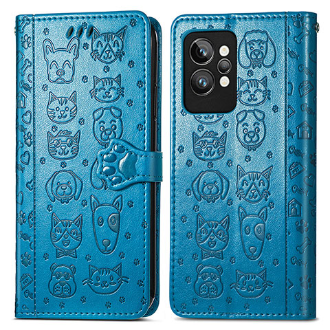 Coque Portefeuille Motif Fantaisie Livre Cuir Etui Clapet S03D pour Realme GT2 Pro 5G Bleu