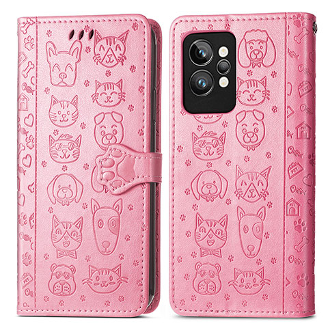 Coque Portefeuille Motif Fantaisie Livre Cuir Etui Clapet S03D pour Realme GT2 Pro 5G Rose