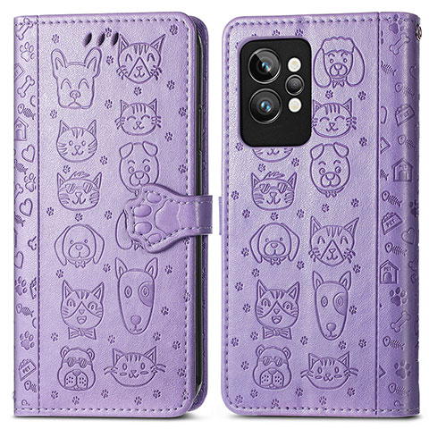 Coque Portefeuille Motif Fantaisie Livre Cuir Etui Clapet S03D pour Realme GT2 Pro 5G Violet