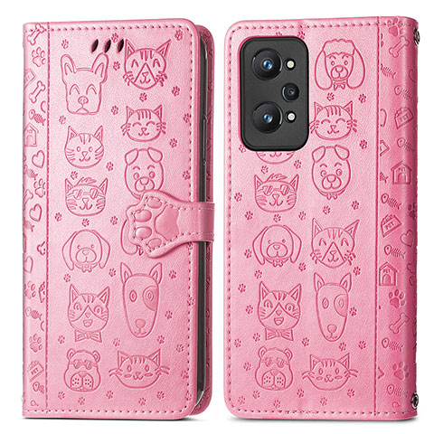 Coque Portefeuille Motif Fantaisie Livre Cuir Etui Clapet S03D pour Realme Q5 Pro 5G Rose