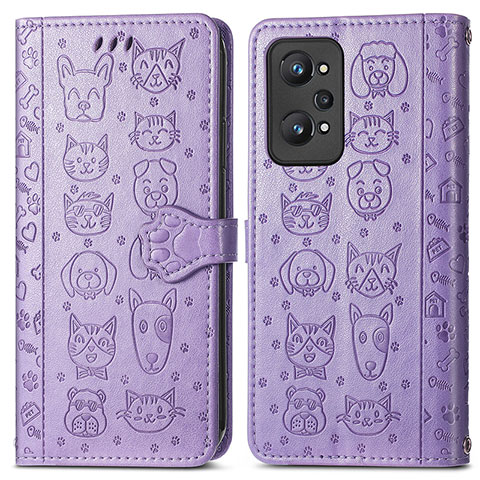 Coque Portefeuille Motif Fantaisie Livre Cuir Etui Clapet S03D pour Realme Q5 Pro 5G Violet