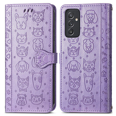 Coque Portefeuille Motif Fantaisie Livre Cuir Etui Clapet S03D pour Samsung Galaxy A05s Violet