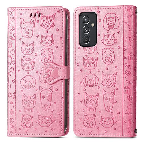 Coque Portefeuille Motif Fantaisie Livre Cuir Etui Clapet S03D pour Samsung Galaxy A15 LTE Or Rose