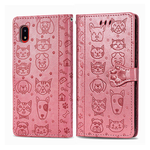 Coque Portefeuille Motif Fantaisie Livre Cuir Etui Clapet S03D pour Samsung Galaxy A20 SC-02M SCV46 Or Rose