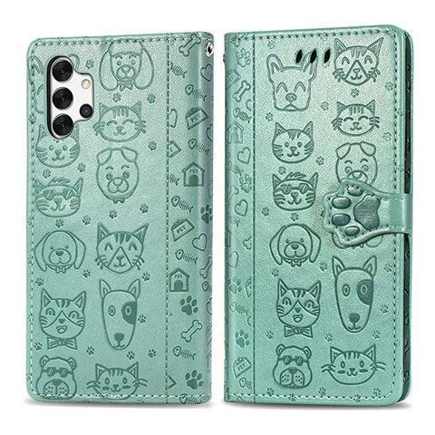 Coque Portefeuille Motif Fantaisie Livre Cuir Etui Clapet S03D pour Samsung Galaxy A32 4G Vert