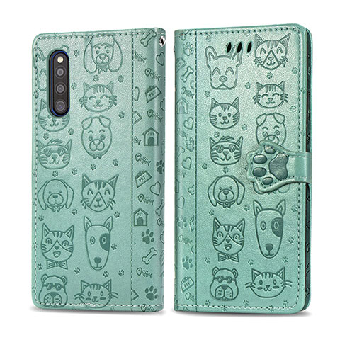 Coque Portefeuille Motif Fantaisie Livre Cuir Etui Clapet S03D pour Samsung Galaxy A41 SC-41A Vert