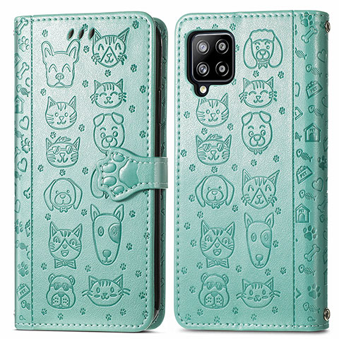 Coque Portefeuille Motif Fantaisie Livre Cuir Etui Clapet S03D pour Samsung Galaxy A42 5G Vert