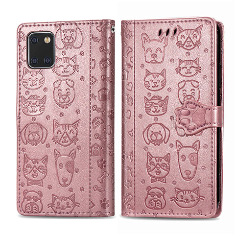 Coque Portefeuille Motif Fantaisie Livre Cuir Etui Clapet S03D pour Samsung Galaxy A81 Rose