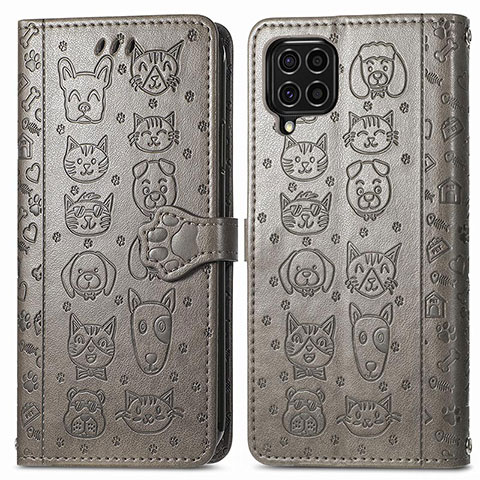 Coque Portefeuille Motif Fantaisie Livre Cuir Etui Clapet S03D pour Samsung Galaxy F62 5G Gris