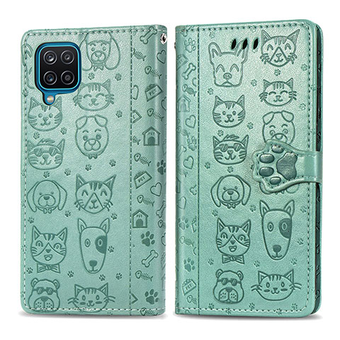 Coque Portefeuille Motif Fantaisie Livre Cuir Etui Clapet S03D pour Samsung Galaxy M12 Vert