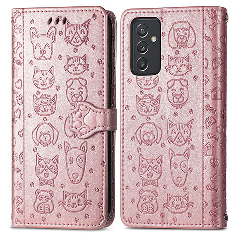 Coque Portefeuille Motif Fantaisie Livre Cuir Etui Clapet S03D pour Samsung Galaxy M14 5G Rose