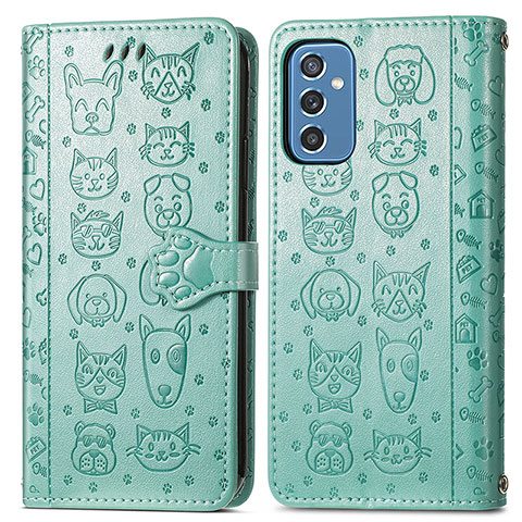 Coque Portefeuille Motif Fantaisie Livre Cuir Etui Clapet S03D pour Samsung Galaxy M52 5G Vert