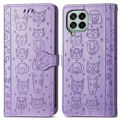 Coque Portefeuille Motif Fantaisie Livre Cuir Etui Clapet S03D pour Samsung Galaxy M53 5G Violet