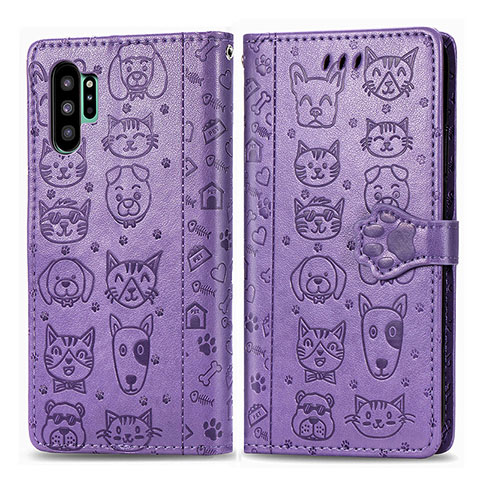 Coque Portefeuille Motif Fantaisie Livre Cuir Etui Clapet S03D pour Samsung Galaxy Note 10 Plus 5G Violet