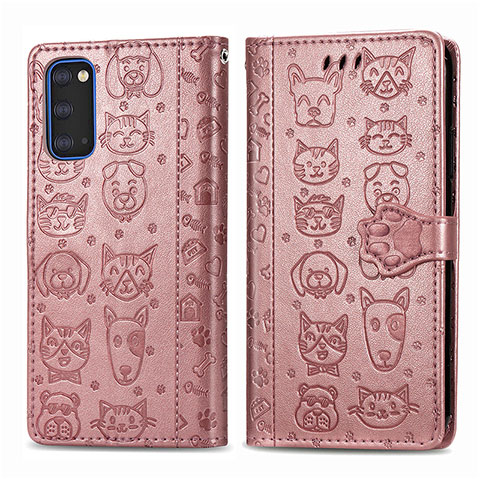 Coque Portefeuille Motif Fantaisie Livre Cuir Etui Clapet S03D pour Samsung Galaxy S20 5G Rose