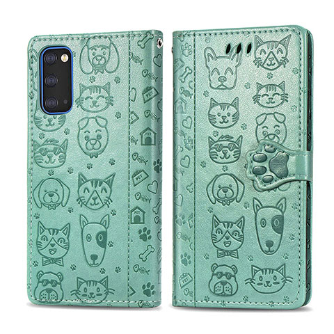 Coque Portefeuille Motif Fantaisie Livre Cuir Etui Clapet S03D pour Samsung Galaxy S20 5G Vert