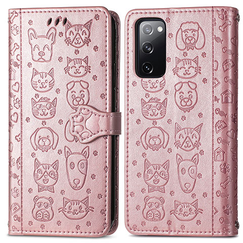 Coque Portefeuille Motif Fantaisie Livre Cuir Etui Clapet S03D pour Samsung Galaxy S20 FE (2022) 5G Rose