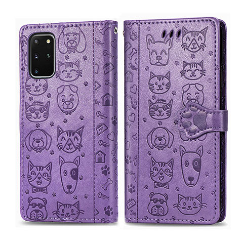 Coque Portefeuille Motif Fantaisie Livre Cuir Etui Clapet S03D pour Samsung Galaxy S20 Plus 5G Violet