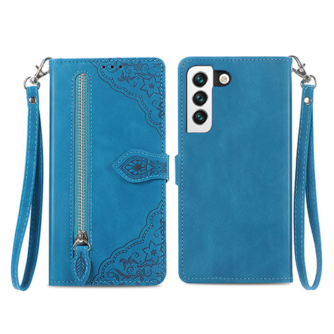 Coque Portefeuille Motif Fantaisie Livre Cuir Etui Clapet S03D pour Samsung Galaxy S22 Plus 5G Bleu