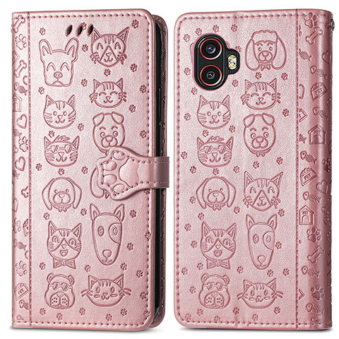 Coque Portefeuille Motif Fantaisie Livre Cuir Etui Clapet S03D pour Samsung Galaxy XCover 6 Pro 5G Rose