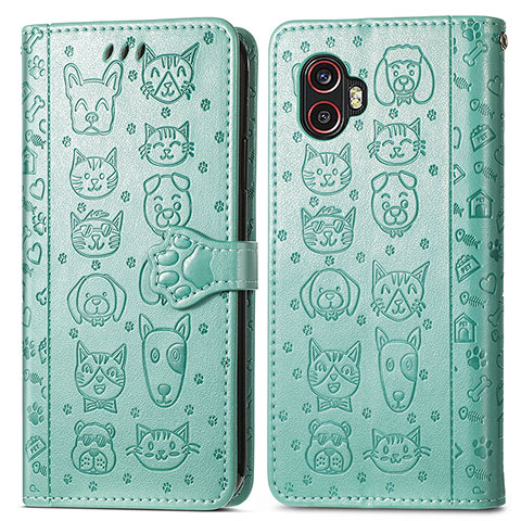 Coque Portefeuille Motif Fantaisie Livre Cuir Etui Clapet S03D pour Samsung Galaxy XCover 6 Pro 5G Vert