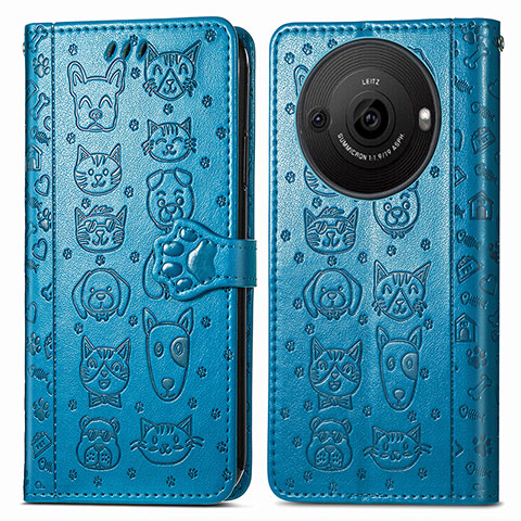 Coque Portefeuille Motif Fantaisie Livre Cuir Etui Clapet S03D pour Sharp Aquos R8s Pro Bleu