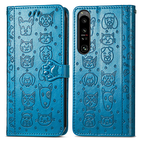 Coque Portefeuille Motif Fantaisie Livre Cuir Etui Clapet S03D pour Sony Xperia 1 IV Bleu