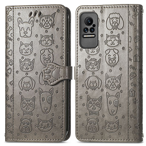 Coque Portefeuille Motif Fantaisie Livre Cuir Etui Clapet S03D pour Xiaomi Civi 1S 5G Gris