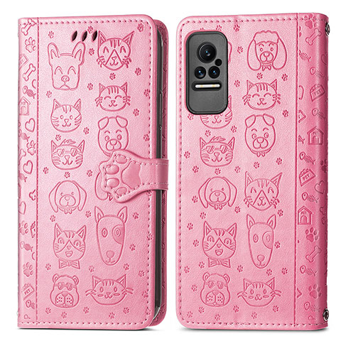 Coque Portefeuille Motif Fantaisie Livre Cuir Etui Clapet S03D pour Xiaomi Civi 1S 5G Rose