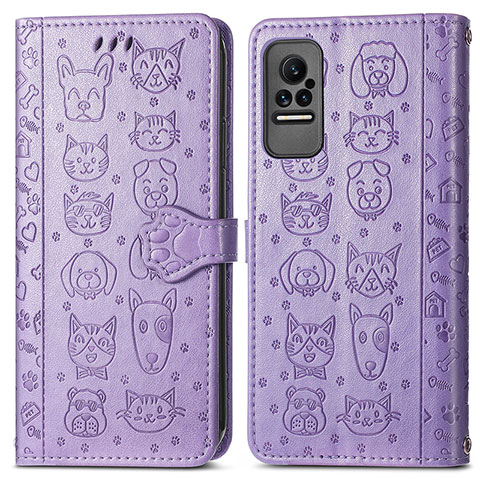 Coque Portefeuille Motif Fantaisie Livre Cuir Etui Clapet S03D pour Xiaomi Civi 5G Violet