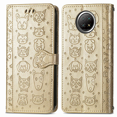 Coque Portefeuille Motif Fantaisie Livre Cuir Etui Clapet S03D pour Xiaomi Mi 10i 5G Or