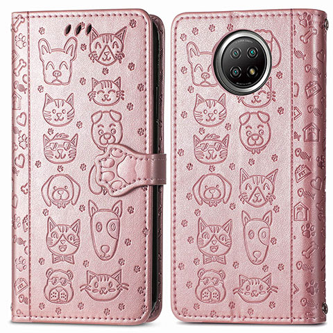 Coque Portefeuille Motif Fantaisie Livre Cuir Etui Clapet S03D pour Xiaomi Mi 10i 5G Or Rose