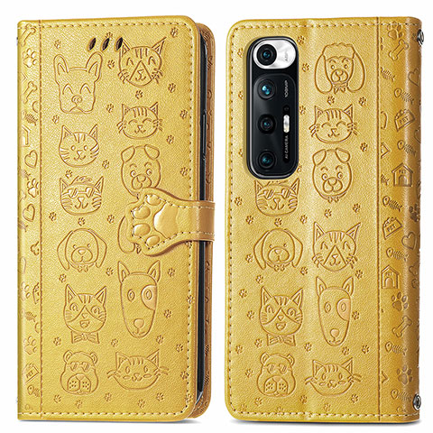 Coque Portefeuille Motif Fantaisie Livre Cuir Etui Clapet S03D pour Xiaomi Mi 10S 5G Jaune