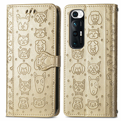 Coque Portefeuille Motif Fantaisie Livre Cuir Etui Clapet S03D pour Xiaomi Mi 10S 5G Or