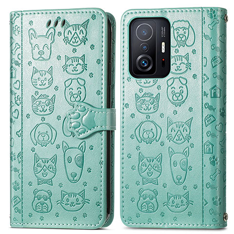 Coque Portefeuille Motif Fantaisie Livre Cuir Etui Clapet S03D pour Xiaomi Mi 11T 5G Vert